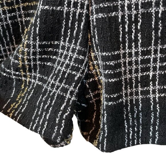 Slate & Willow RTR Plaid Tweed Keyhole Neck Romper Black Gold Silver Size XS - Picture 6 of 11